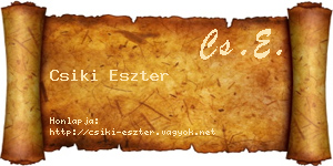 Csiki Eszter névjegykártya
